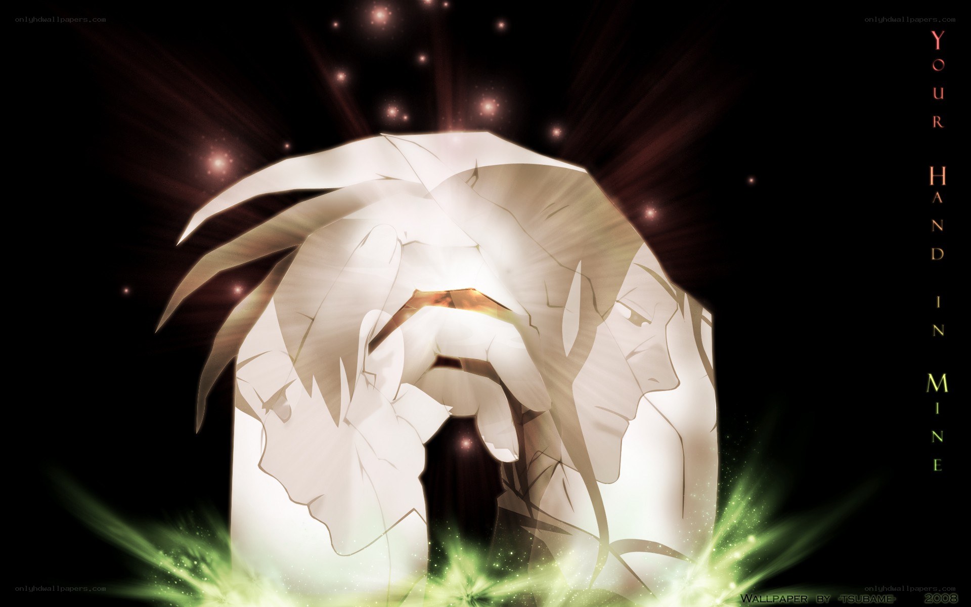 anime character with glowing hands