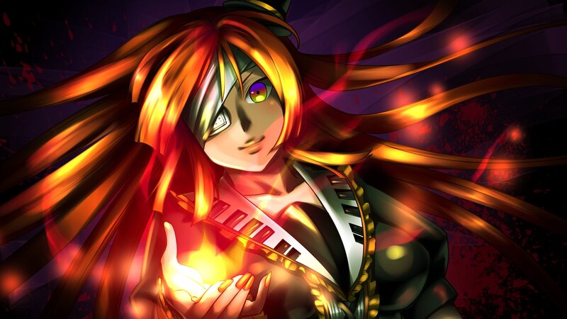 Anime Character with Glowing Hands — Red