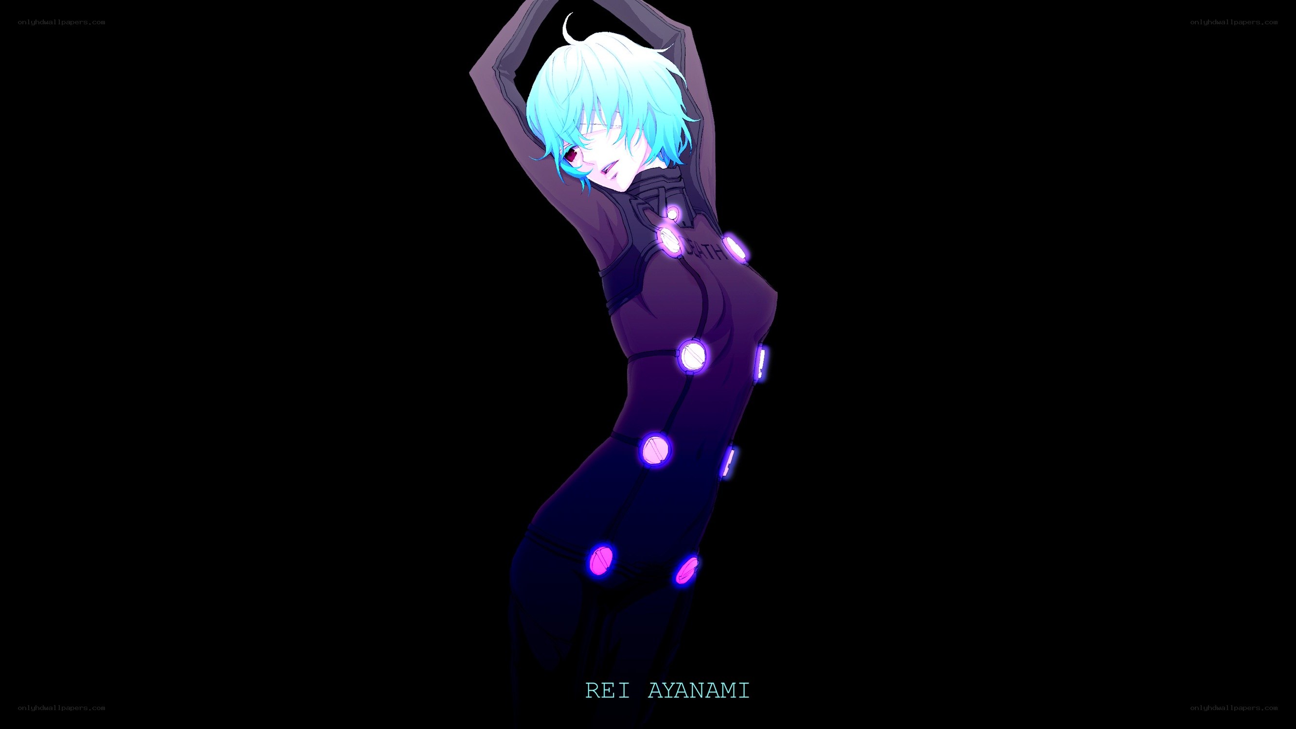 anime character with glowing lights