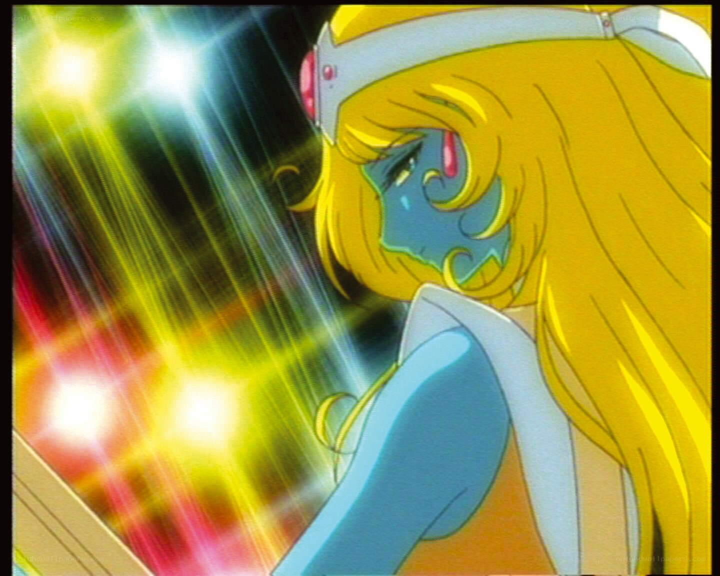 anime character with glowing lights