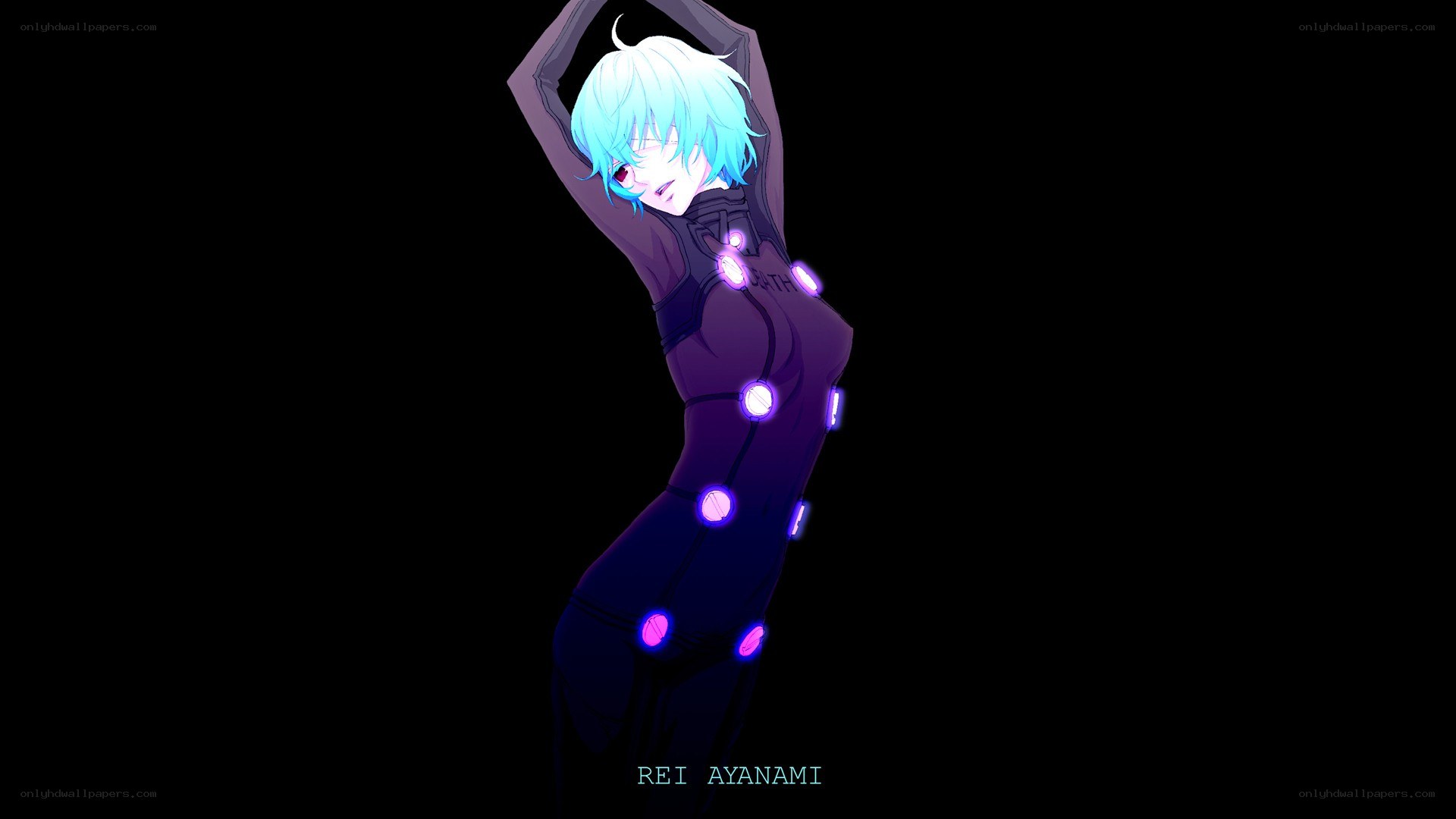 anime character with glowing lights
