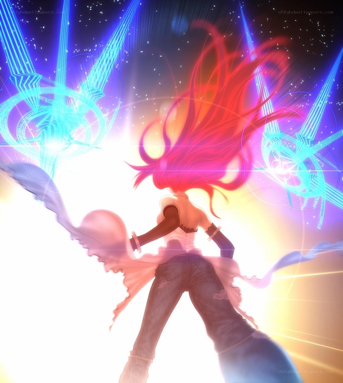 anime character with glowing magic