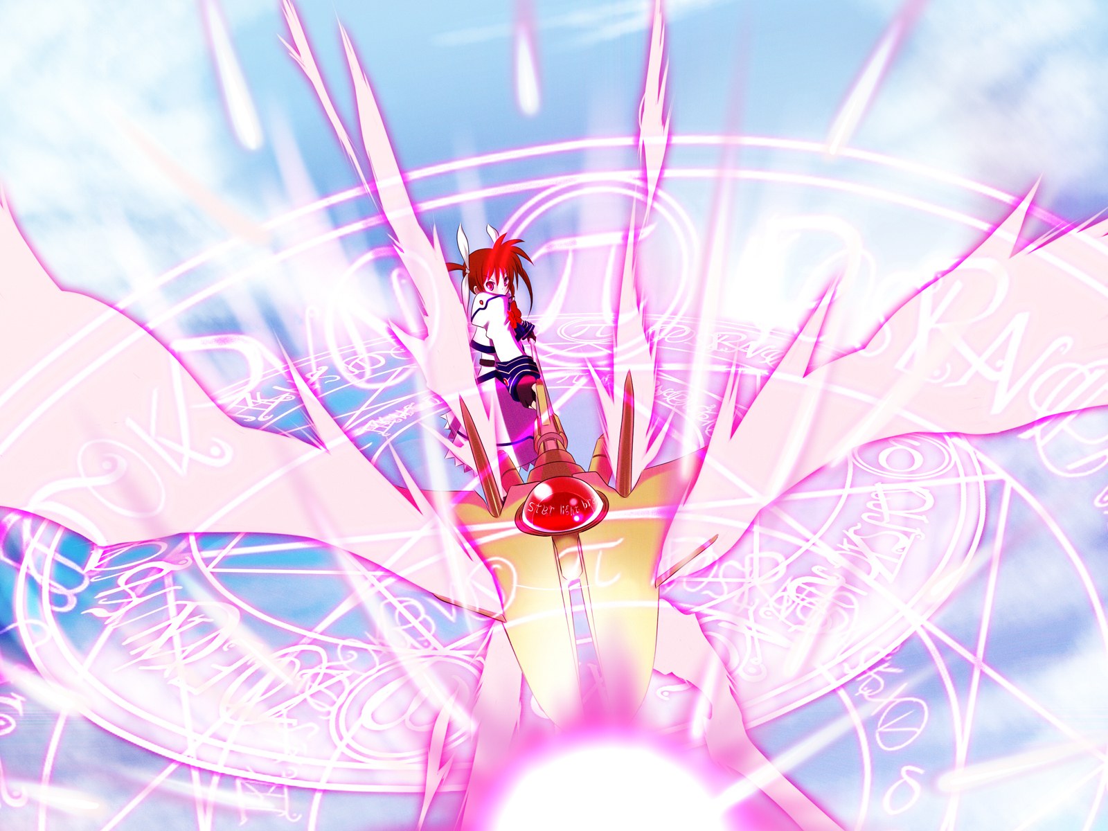 Anime character with glowing magic circle