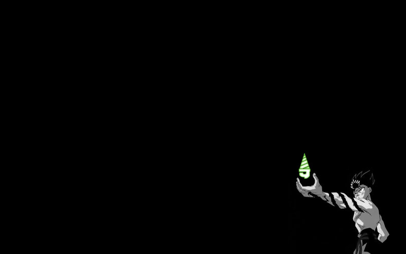 anime character with glowing object
