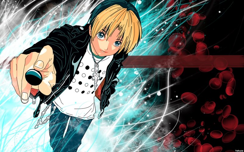 anime character with glowing object