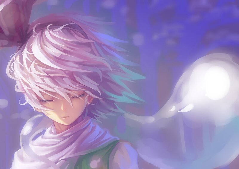 anime character with glowing orb