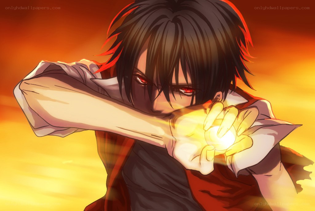 anime character with glowing orb