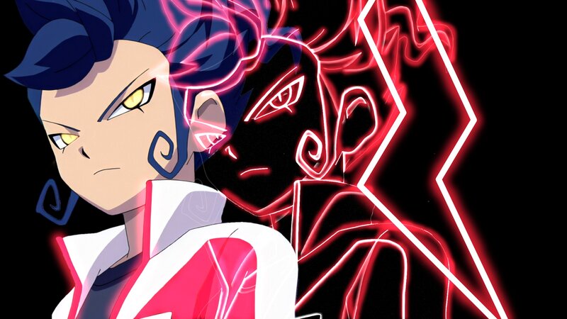 Anime Character with Glowing Outline — Black