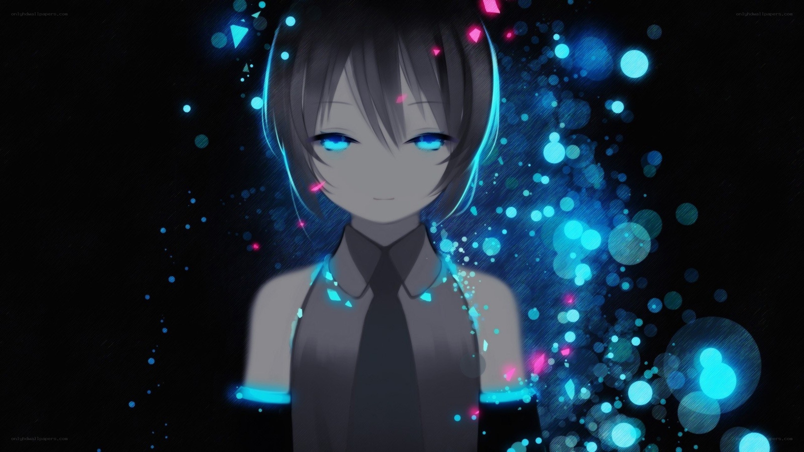 anime character with glowing particles