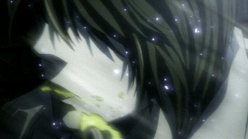 anime character with glowing particles