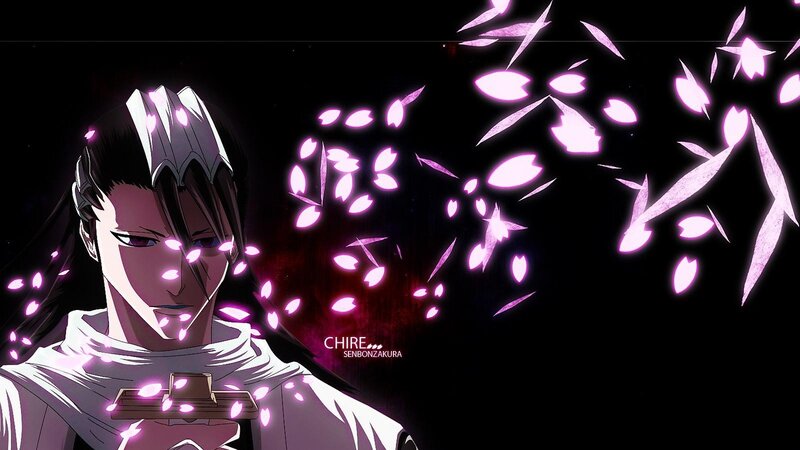 Anime Character with Glowing Petals — Black