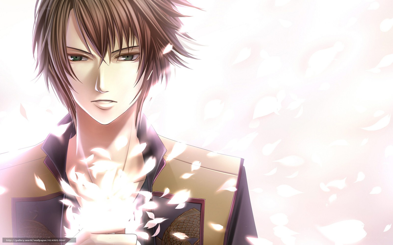 anime character with glowing petals