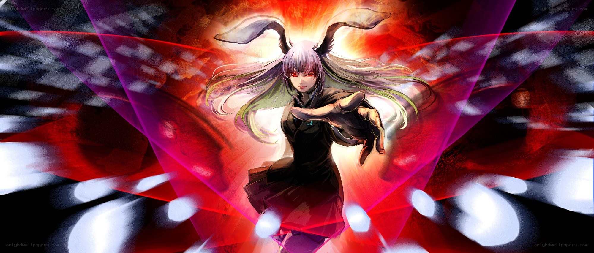 anime character with glowing red aura