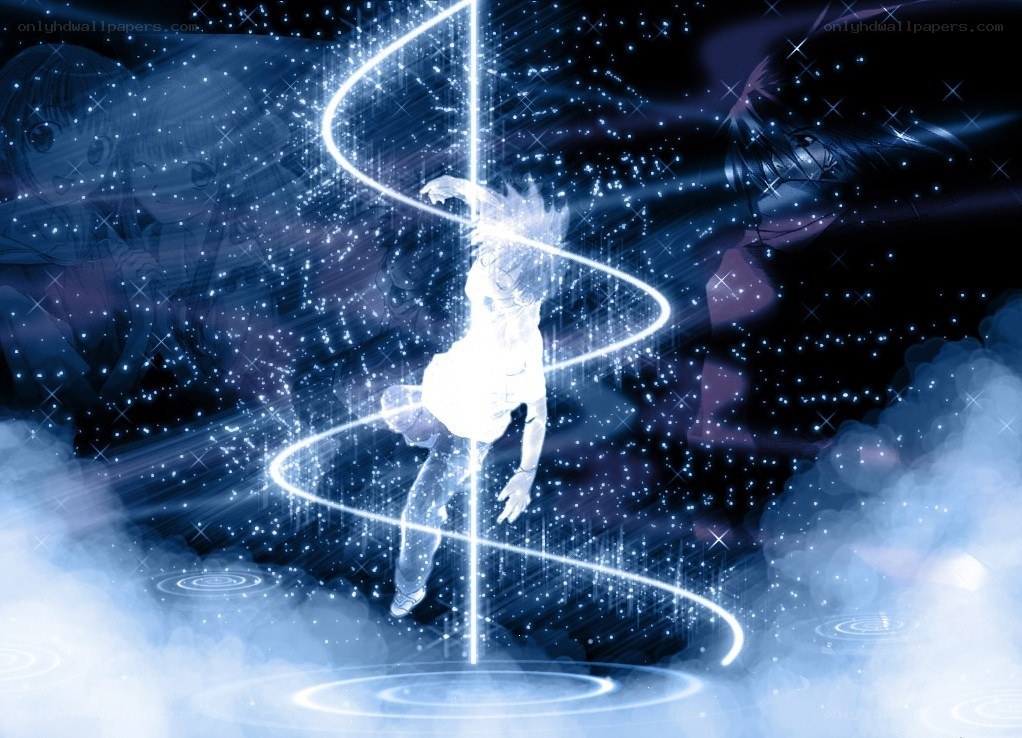 anime character with glowing spiral