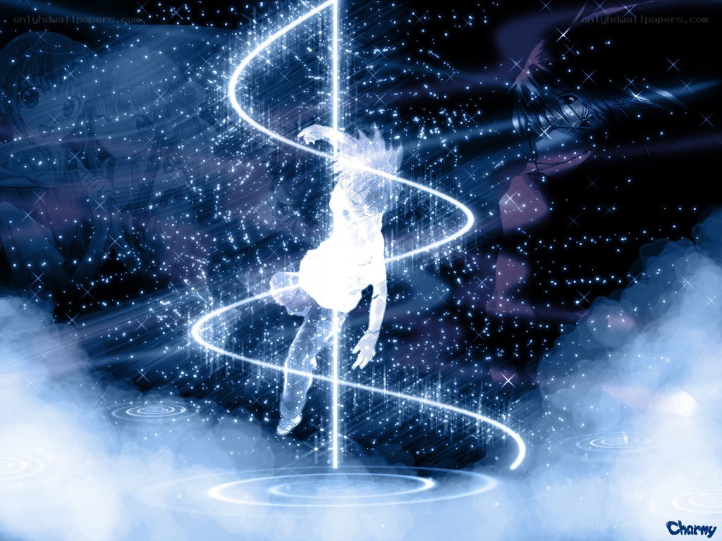 anime character with glowing spiral