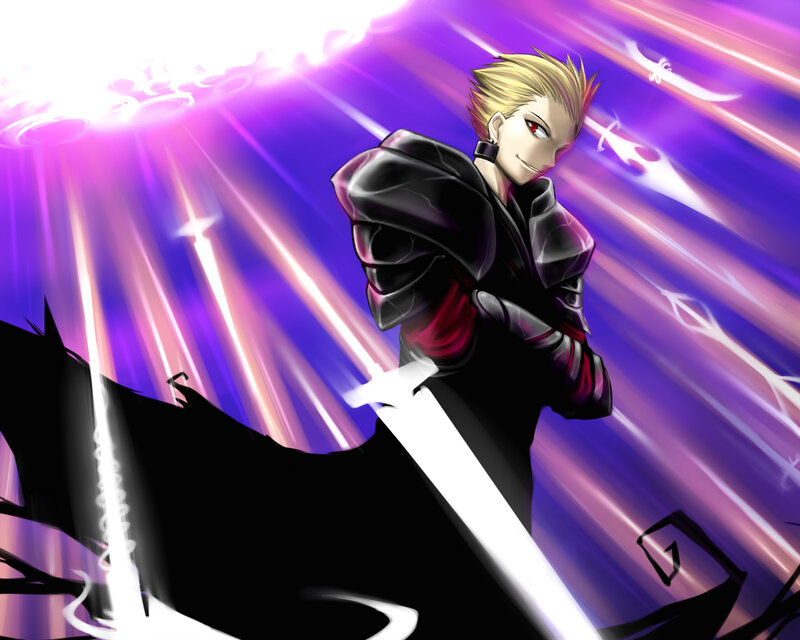 anime character with glowing sword