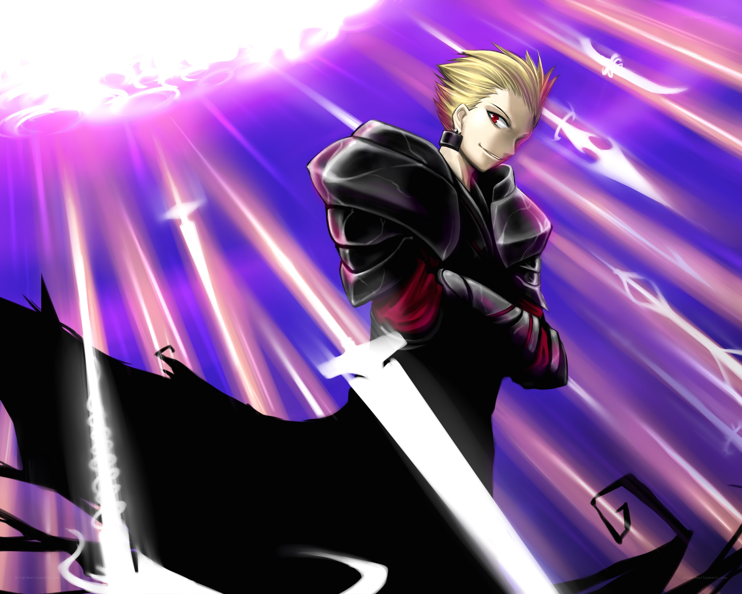anime character with glowing sword