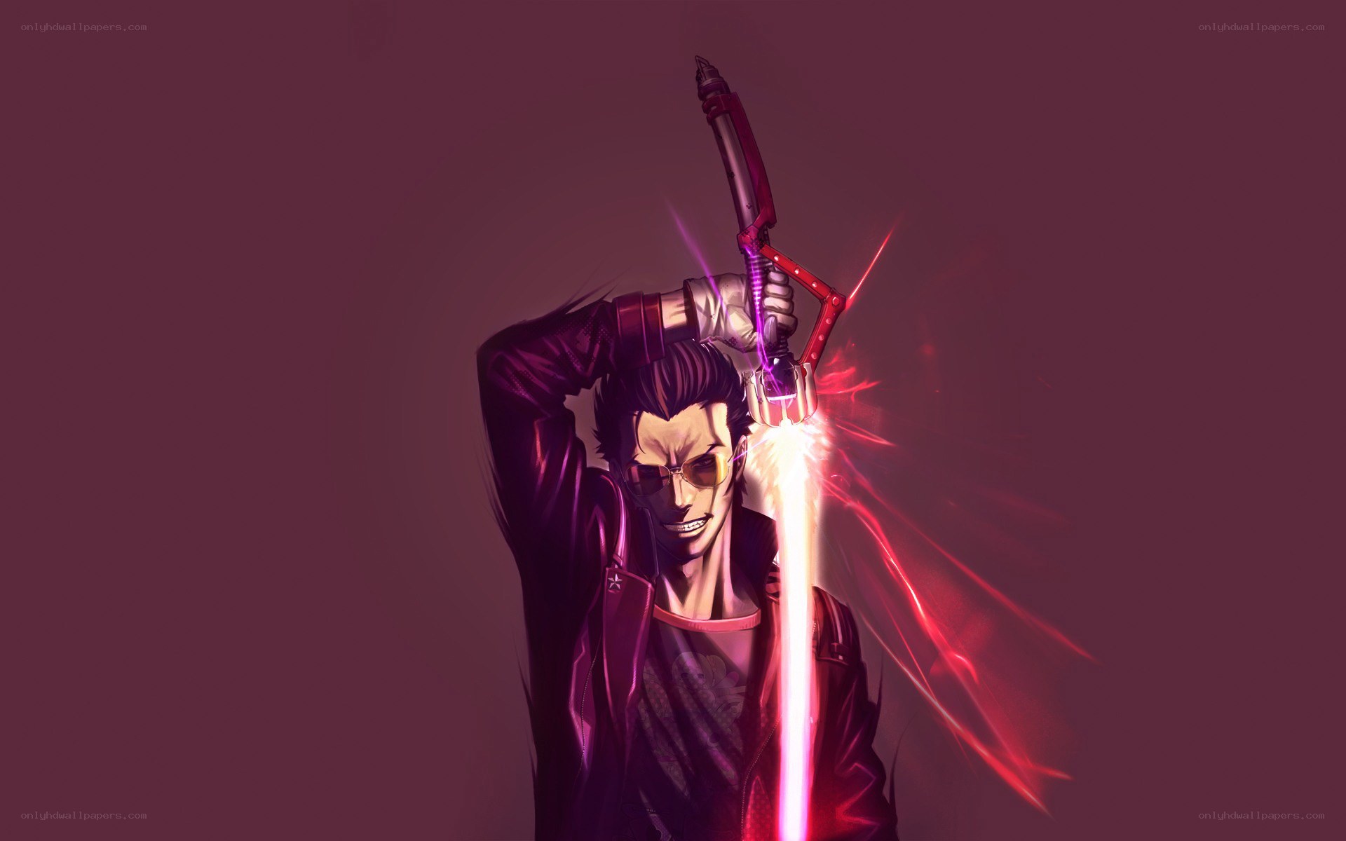 anime character with glowing sword