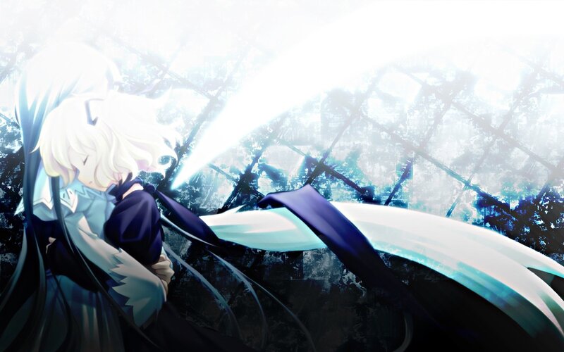 anime character with glowing sword