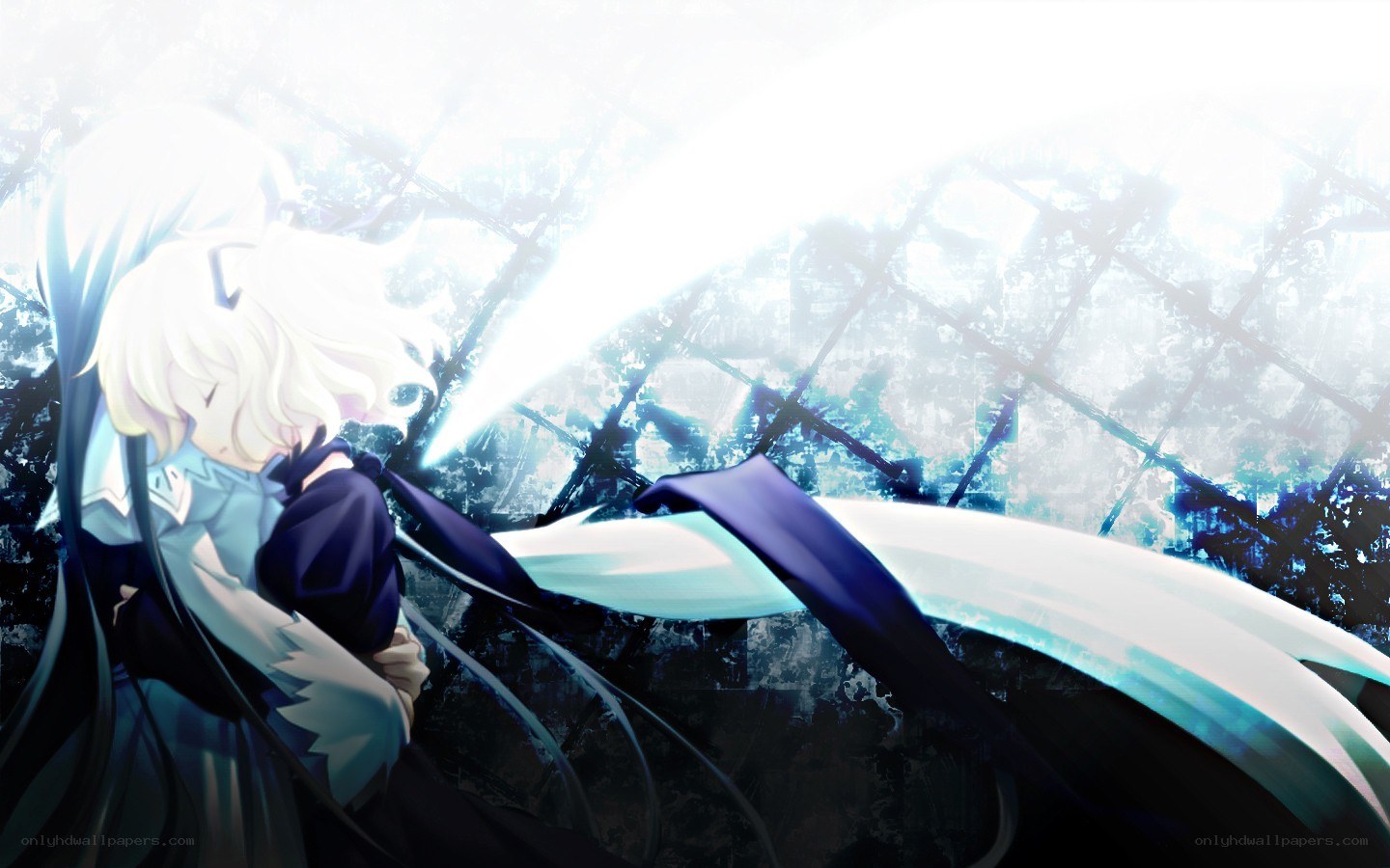 anime character with glowing sword