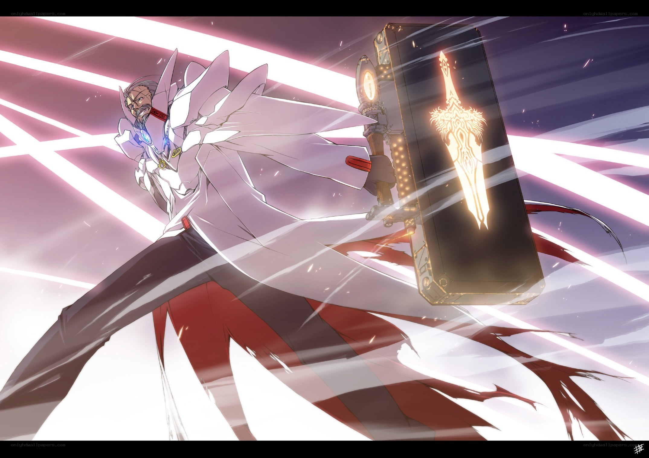 anime character with glowing sword