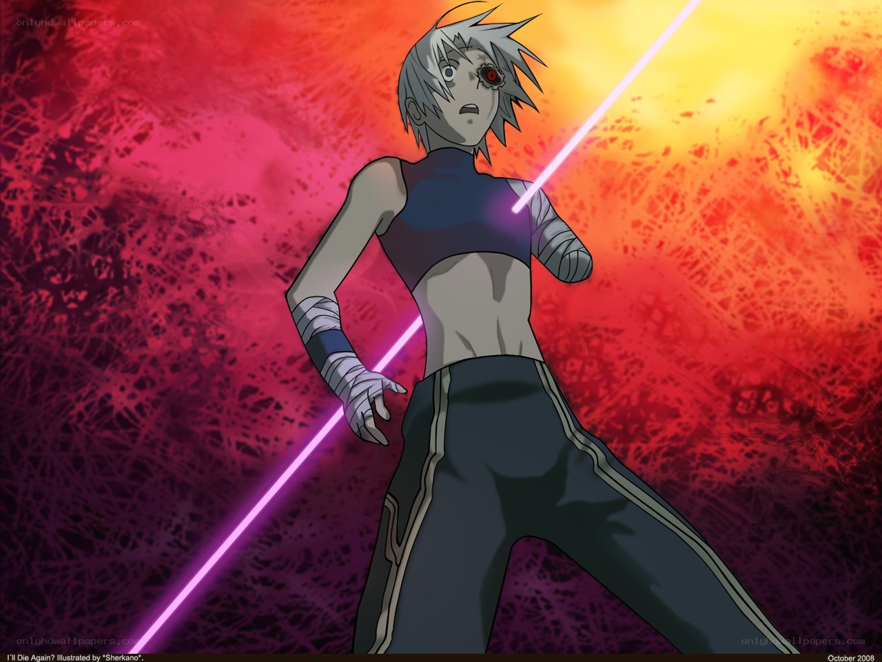 Anime character with glowing sword
