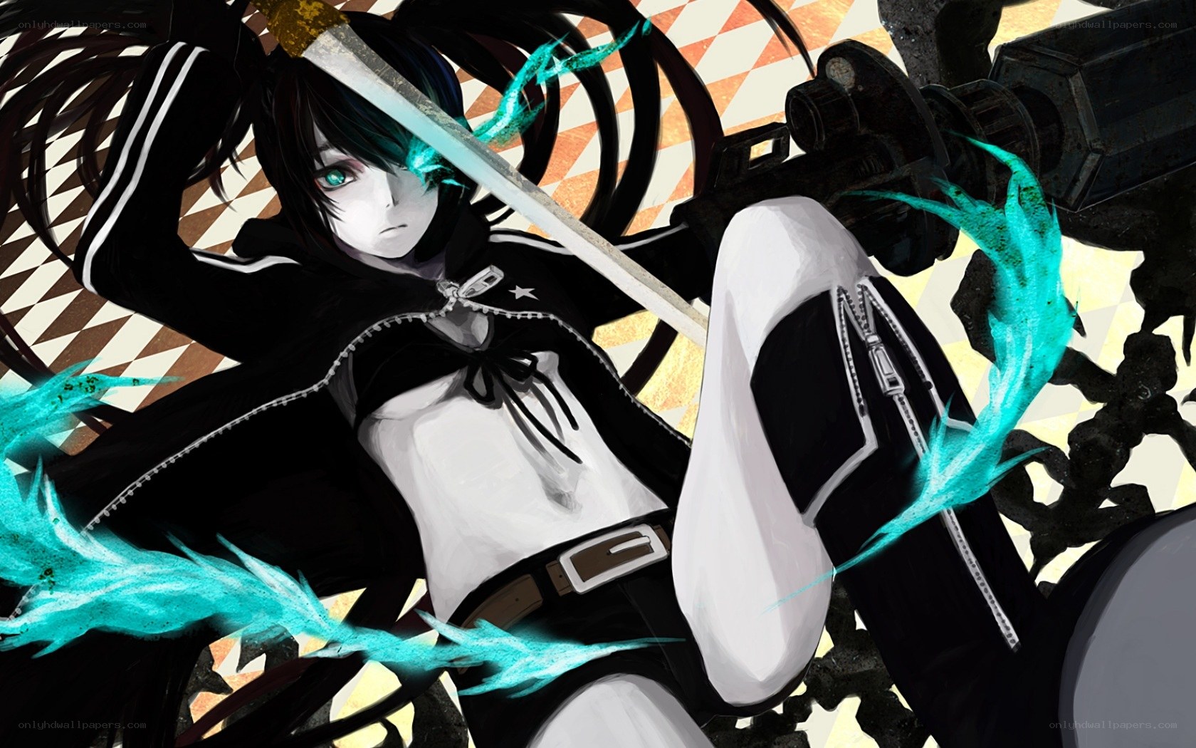 anime character with glowing sword