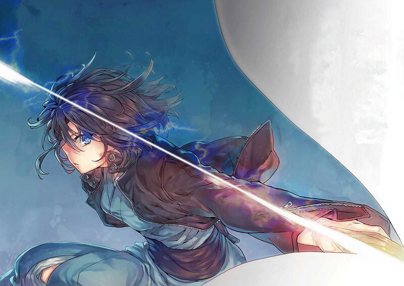 anime character with glowing sword