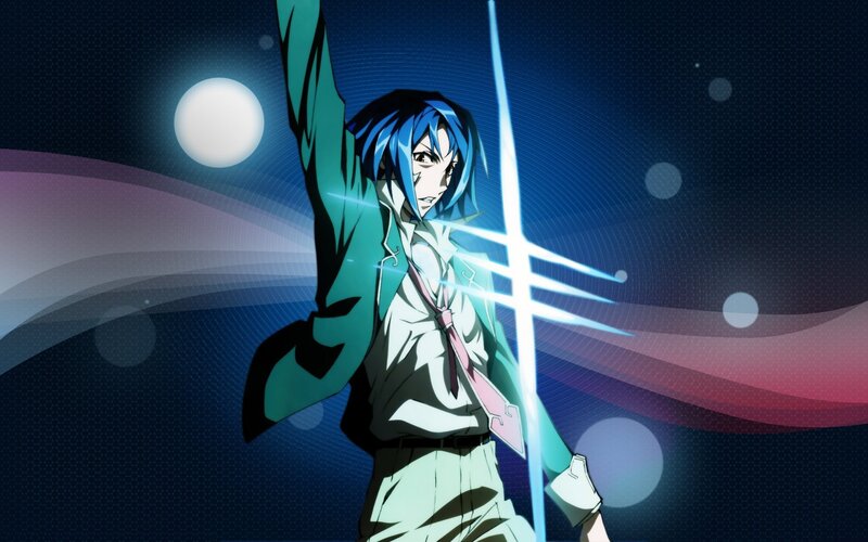anime character with glowing sword
