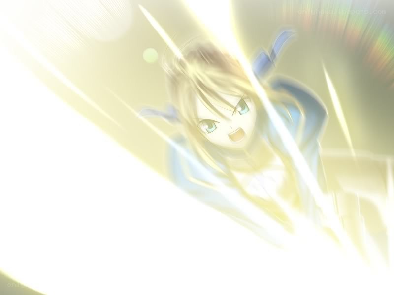 anime character with glowing sword