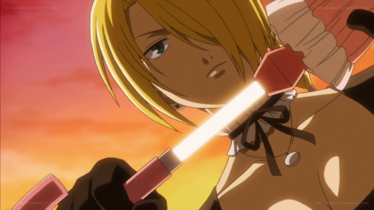 anime character with glowing sword