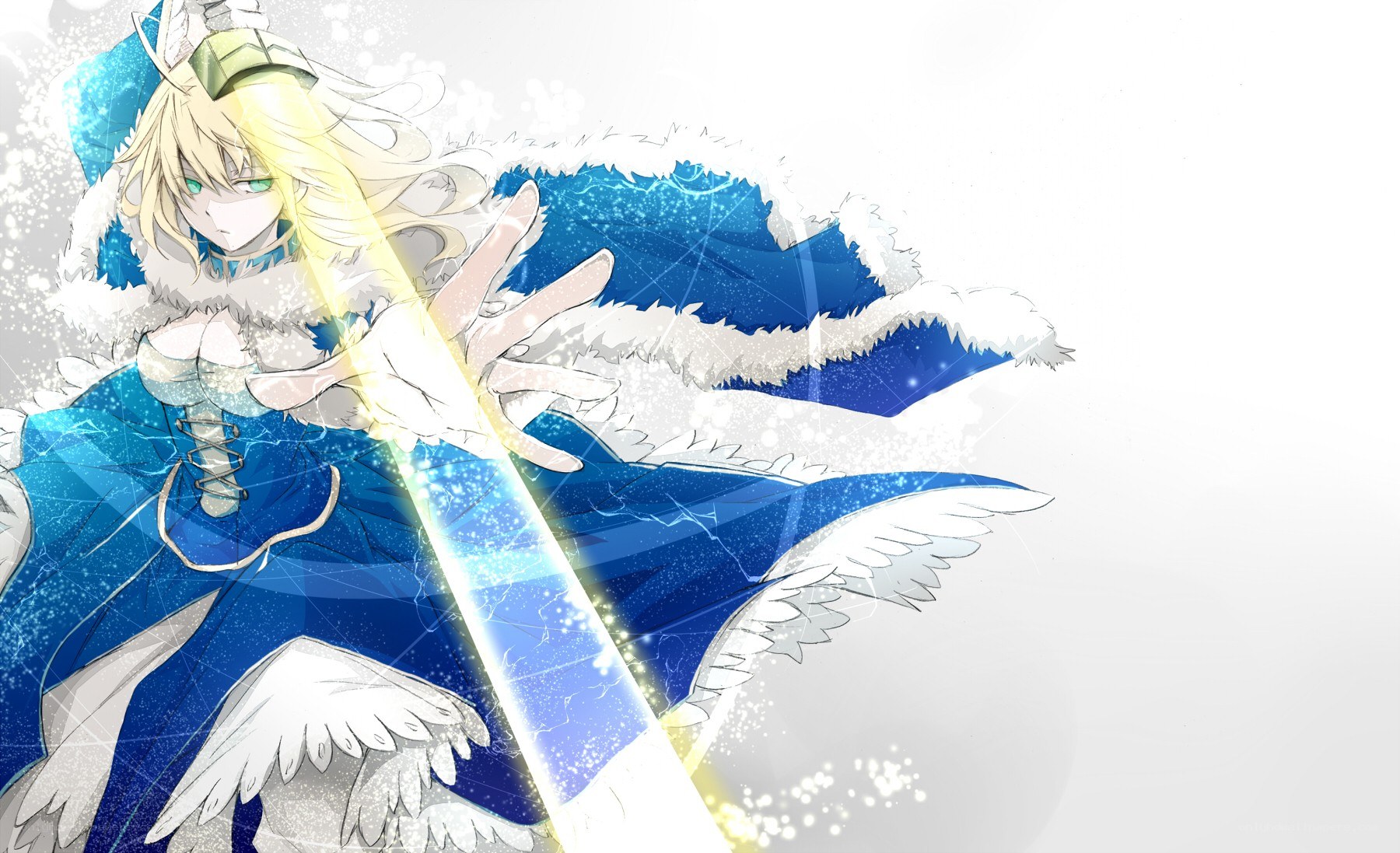 anime character with glowing sword