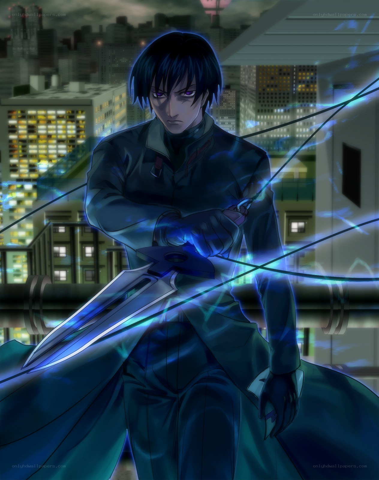 anime character with glowing sword