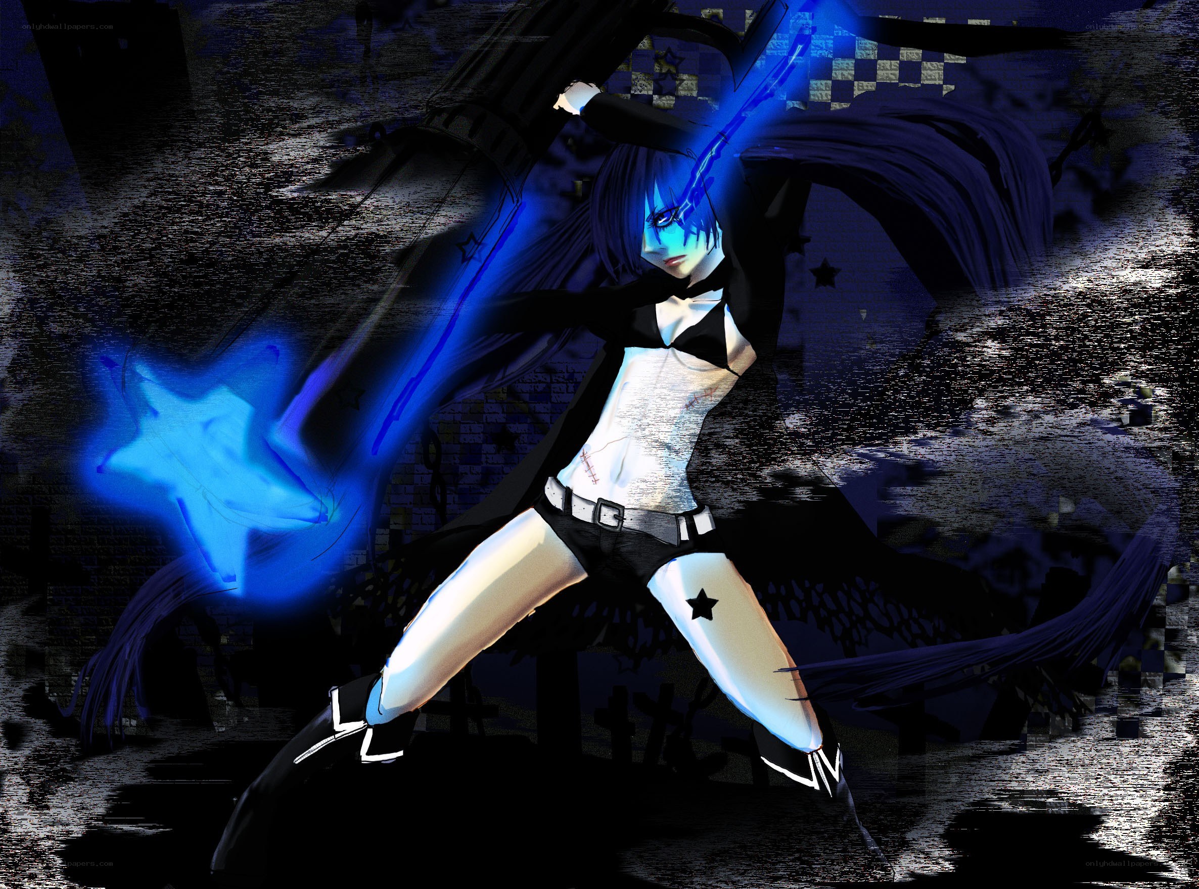 anime character with glowing sword
