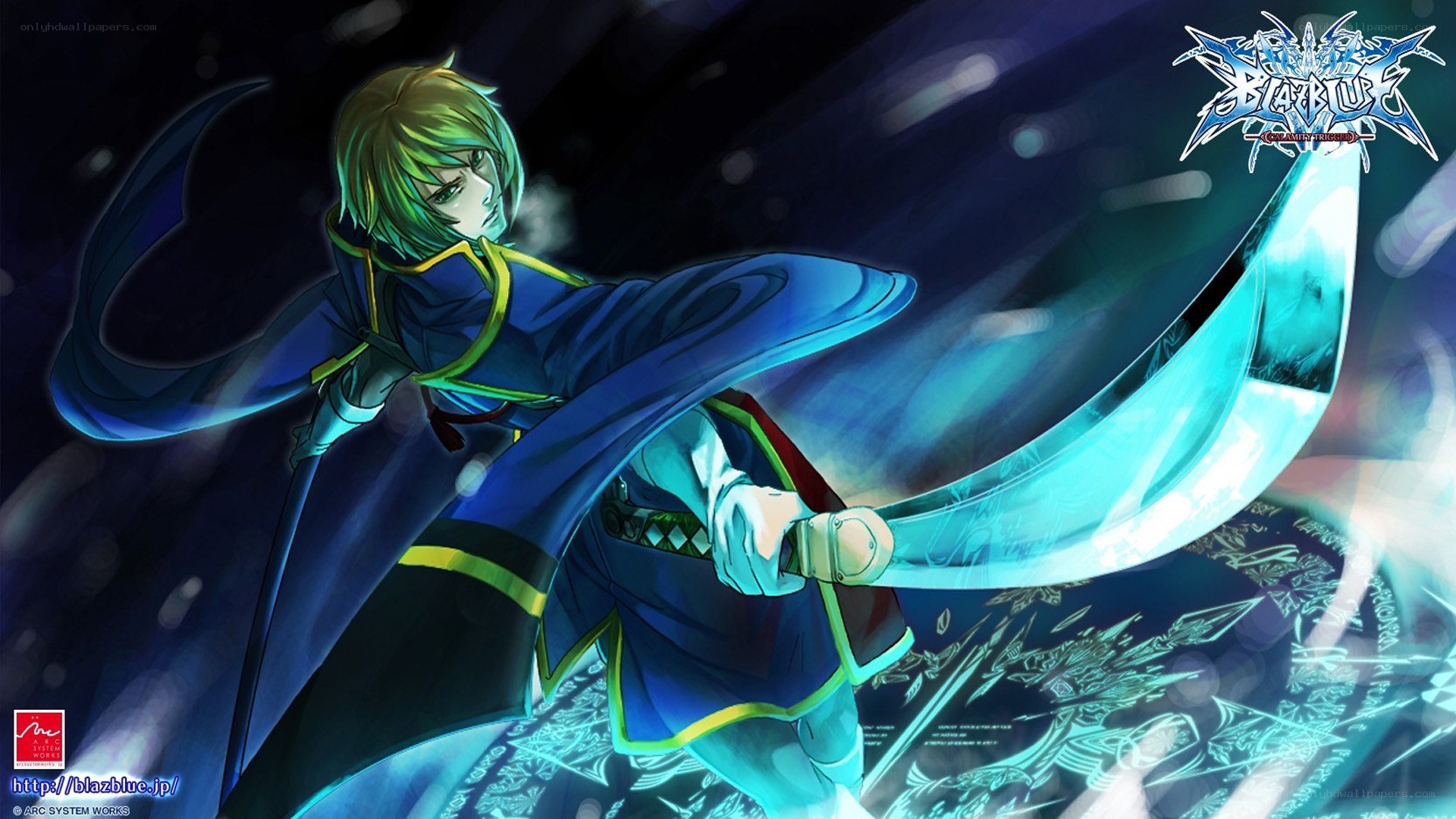 anime character with glowing sword