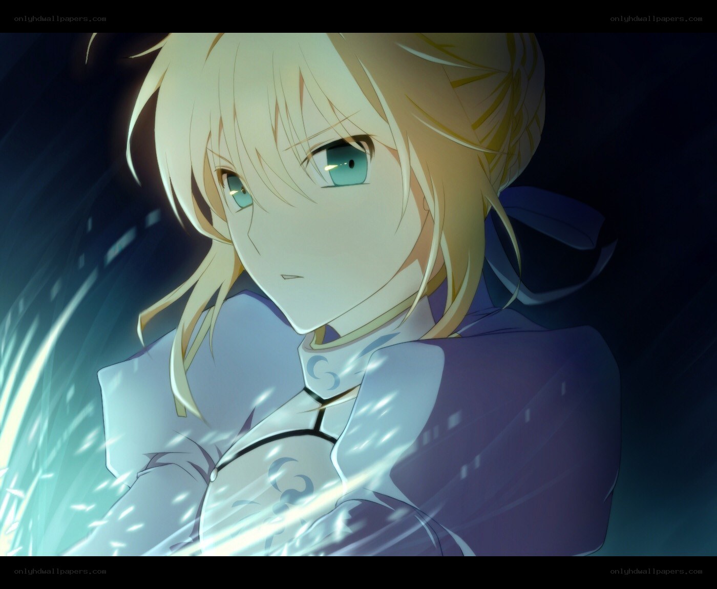 anime character with glowing sword