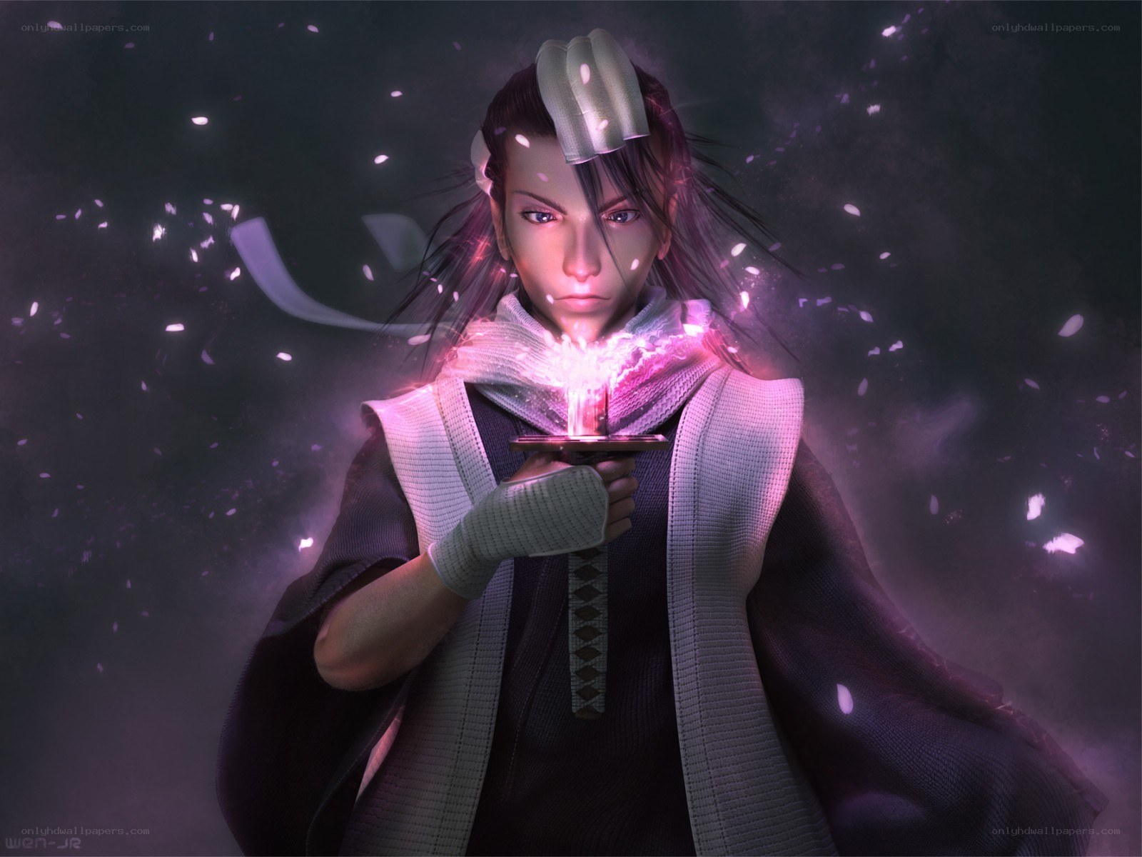 anime character with glowing sword