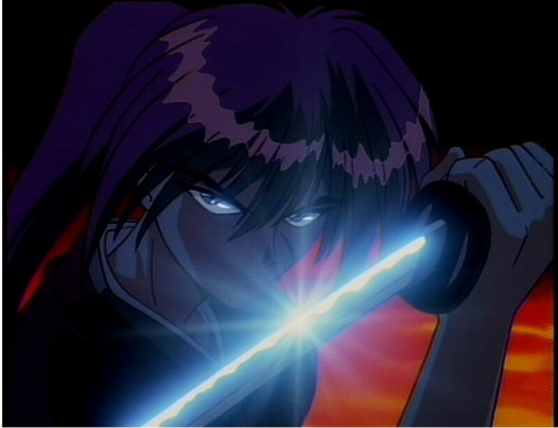 anime character with glowing sword