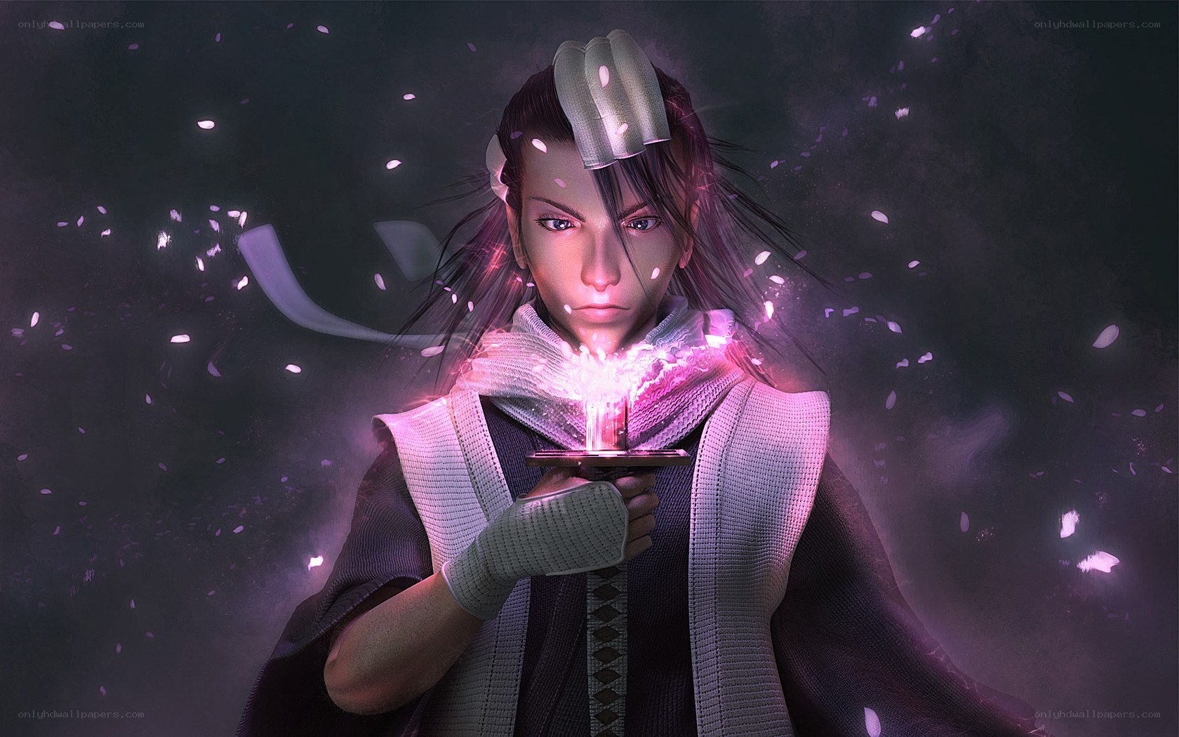 anime character with glowing sword