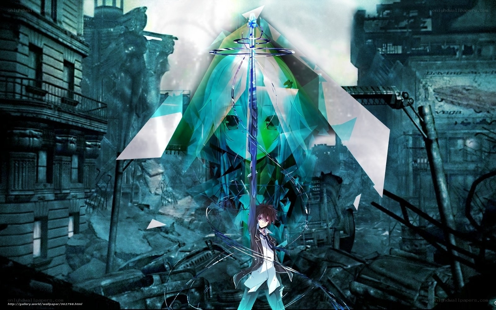 Anime character with glowing sword