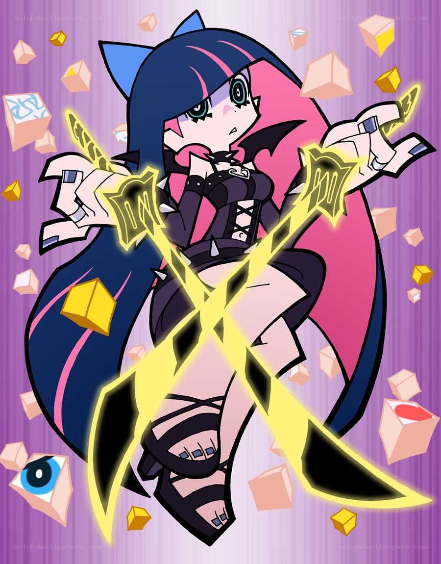anime character with glowing swords