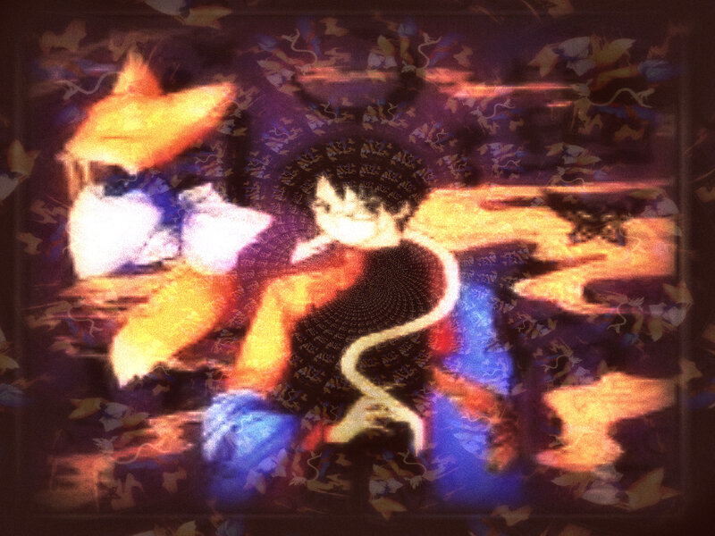 anime character with glowing tail