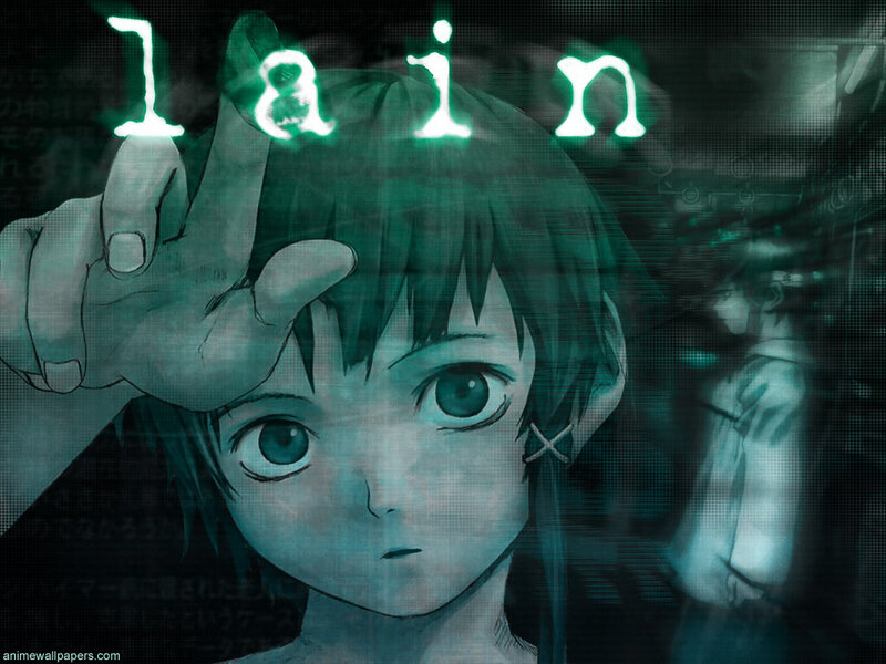 Anime character with glowing text