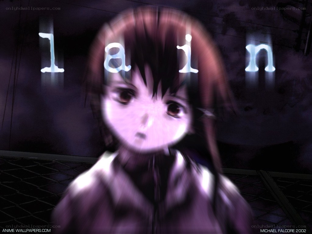 Anime character with glowing text
