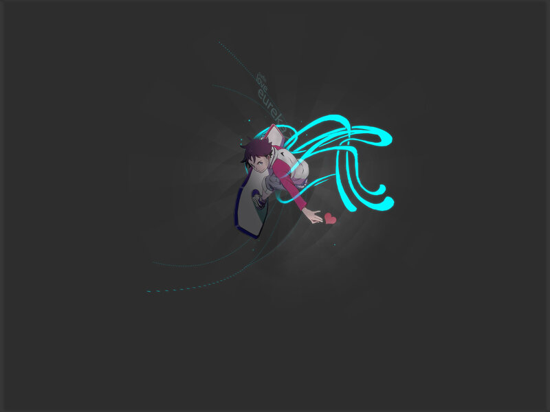 anime character with glowing trail