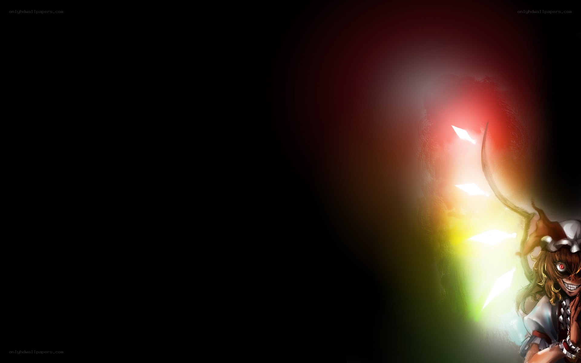 anime character with glowing weapon