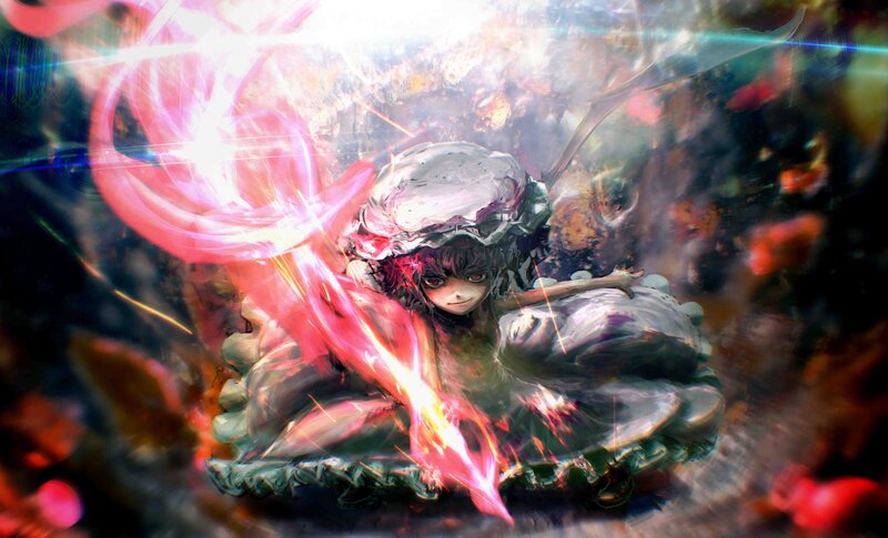 anime character with glowing weapon