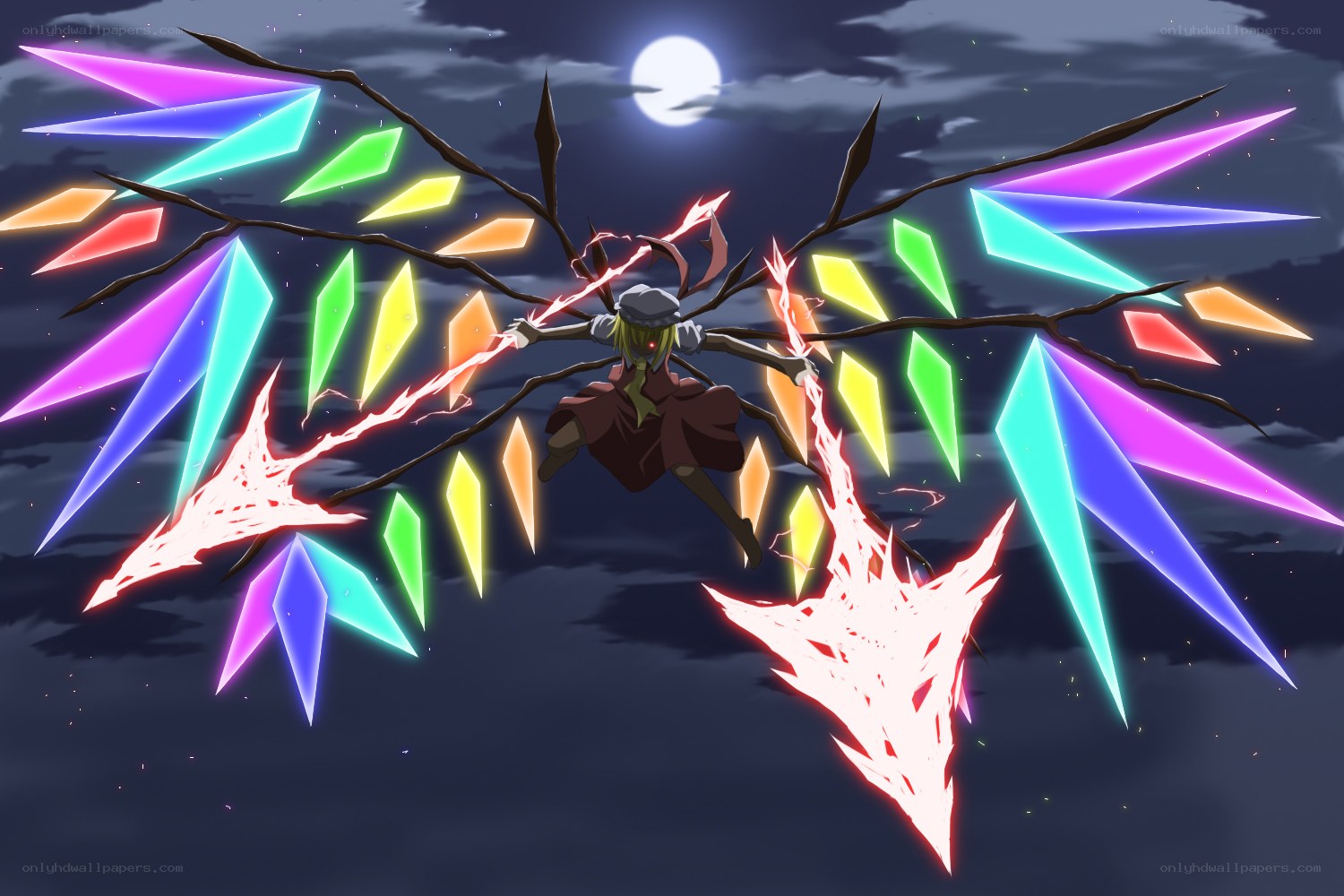 Anime character with glowing wings