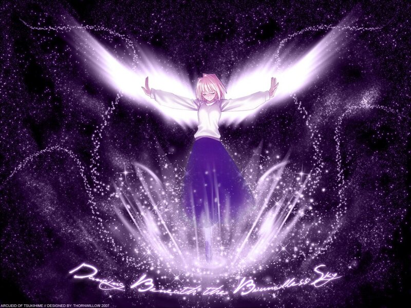 Anime character with glowing wings