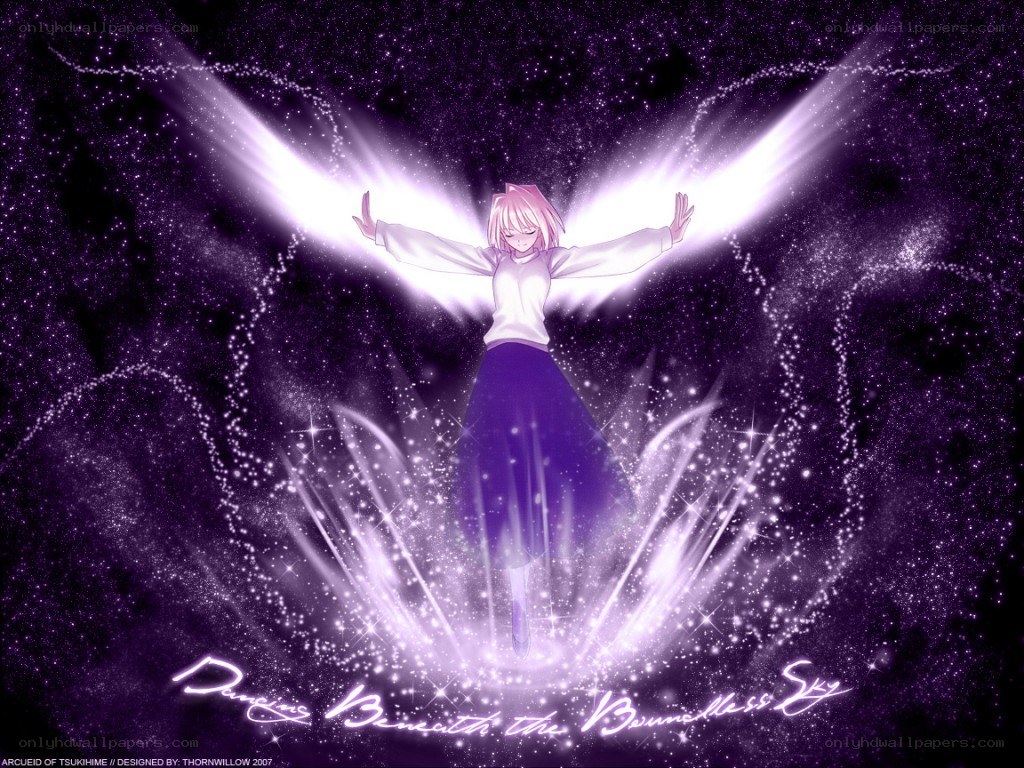 Anime character with glowing wings